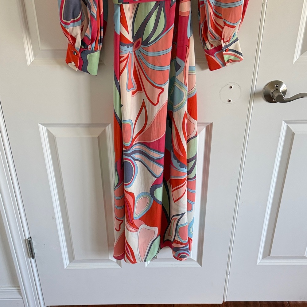 Alexis for Target Mied Floral Long Sleeve Robe Dress Size XS - Picture 13 of 13